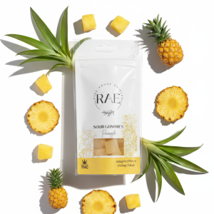 rae sour gummies – pineapple (150mg – 10 x 15mg)